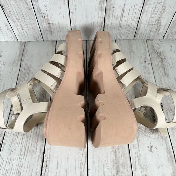 Dolce Vita Womens Galore Buckle Heel Gladiator Ivory Sandals Shoes 8.5 - Picture 8 of 10